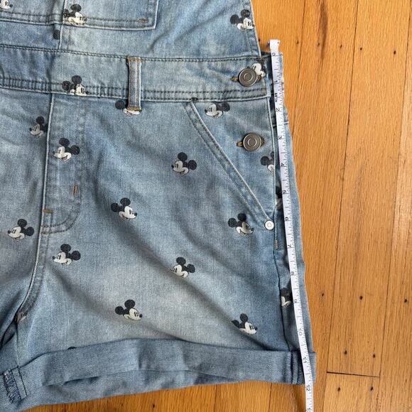 Disney Parks Mickey Mouse Denim Jean Short Overalls Size L (Juniors) - Picture 11 of 12